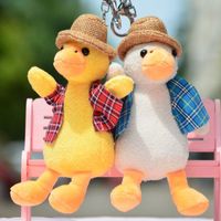 Wholesale Duckling Pendant Keychains Plush Toy Doll Cute Sand Carving Duck Small Bag Key Ring