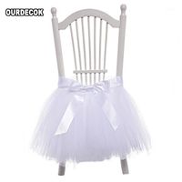 Wholesale Tutu Tulle Table Skirts Baby Shower Decorations Chair Sashes With Ribbon For Wedding Event Decoration Festive Party Supplies pc Covers