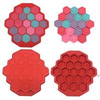 Wholesale 19 grid creative bar small bee honeycomb multifunctional silicone mold tray summer DIY ice maker BWF5875