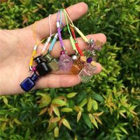 Wholesale Glass Bottles Charms Rectangle Shape Mini Bracelets Key Chains Jars Favor Crafts Mixed Color pcshigh qty