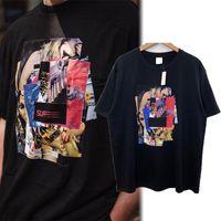 Wholesale 21ss summer Hip Hop USA Singer Art Print T Shirt Skateboard Cool Sticker Tshirt Men And Women High Street Cotton Short Sleeve Tee