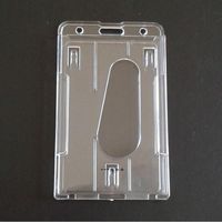 Wholesale NEWVertical Hard Transparent Plastic Badge Holder Double Card ID Bussiness Office School Stationery x6cm RRA11589