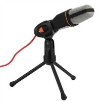 Wholesale Microphones Condenser Microphone mm Plug Home Stereo MIC Desktop Tripod For PC YouTube Video Skype Chatting Gaming Podcast Recording