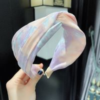 Wholesale Japan and South Korea cross headband fashion tie dye fabric knotted hairpin net celebrity wash press hair head buckle