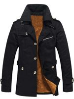 Wholesale Men s Jackets Warmness Jacket Winter Fleece Overcoat Casual Thick Army Green Coats Men Windbreaker Black Plus Size XL Mens Outwear