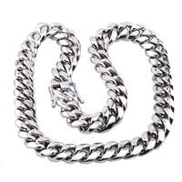 Wholesale High Quality Miami Cuban Link Chain Necklace Men Hip Hop Gold Silver Necklaces Stainless Steel Jewelry