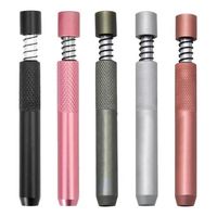 Wholesale Metal Smoking Pipe E cigarette mm Filter Tips One Hitter Spring Bats Snuff Snorter Dispenser Tube Straw Sniffer Pipesa09a03a04