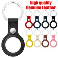 Wholesale Genuine Leather Case For AirTags Protective With Key Ring Anti scratch Portable Accessories Protector Cover Watch Bands