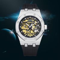 Wholesale Men Mechanical Wristwatch OTM Hollow Out Luminous Pointer Design Watches Automatic Water Resistant m Clock Relogio Masculino Wristwatches