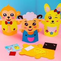 Wholesale Party Favor Kids Children Animal Hand Puppets Theater Birthday Supplies Girls Boys Toddler Handmade DIY Materials