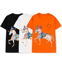 Wholesale 2021 tops couple top casual print shirt breathable cotton comfortable womens mens t shirts horse size s XXL