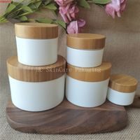 Wholesale 10g g g g150g Empty Cream Container White PP Plastic With Bamboo Cap Jar For Body Shea Butter Containergoods