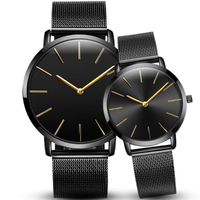 Wholesale Wristwatches Fashion Clock Dress Hour Women s Men Watches Pair Couple Stylish Glass Steel Band Mesh Belt Quartz Watch Wrist