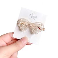 Wholesale Hair Accessories Korean Style Handmade Pearls Butterfly Clips For Women Girls Headwear Fashion Barrettes