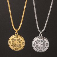 Wholesale Pendant Necklaces Antique Gold Silver Color Compass Necklace Men Hip Hop Rock Street Culture Chain Punk Fashion Jewlery Gift