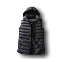 Wholesale Mens Winter Sleeveless Jacket Men Down Vest Mens Warm Thick Hooded Coats Male Cotton Padded Work Waistcoat Gilet Homme Vest XL