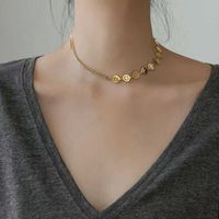 Wholesale Smile Face Choker Chain Necklace Women New Fashion Gold Color Happy Double Link for Jewelry Gift
