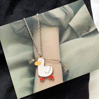 Wholesale Trendy Sale Cartoon Little Duck Pendant Necklaces For Women Girls Kids Children Jewelry Christmas Gift