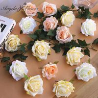 Wholesale Decorative flower Diy Painting Page Rose Flower Heads Artificial Decoration Road Led For Bruiloft Flowers Wall Decor Hotel Achtergrond Styles Party