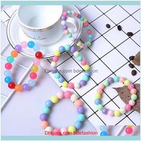 Wholesale Beaded Strands Bracelets Jewelrykorean Childrens Colorful Acrylic Candy Colored Bracelet Cute Color Beads Drop Delivery Ynguw