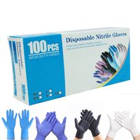 Wholesale Blue Nitrile Disposable Gloves box Black Powder Free Non Latex Safety Glove for Salon Household Garden Cleaning