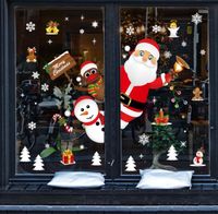 Wholesale NEWChristmas Decorations Large Snowman Reindeer Santa Claus Christmas Tree Window Clings Hanging Ornaments Decal Winter Wonderland Xmas GWA9