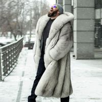 Wholesale Women s Fur Faux Fashion Long Real Coat With Big Hood Thick Warm Overcoat For Men Outwear Winter Genuine Coats Man