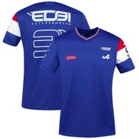 Wholesale Men s T Shirts Racing Car Fans T Shirt Short Sleeve Shirt Clothing Blue Black Breathable Jersey Spain Alpine F1 Team Motorsport Alonso