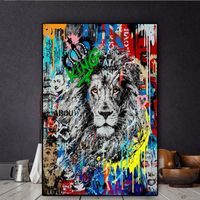 Wholesale Graffiti Lion King Street Art Abstract Canvas Painting Posters On Wall Decor Art Prints Watercolour Pictures For Living Room