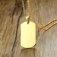 Wholesale Military army style mirror polish custom ID name engrave sier gold black plated stainls steel dog tag necklace for sale