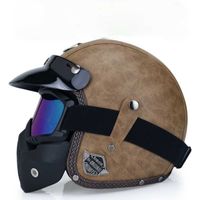 Wholesale Open face helmet personalized mens womens vintage retro motorcycle cascos de motociclistas helmets Q0630