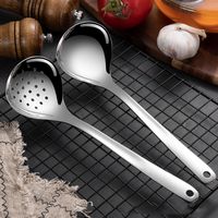 Wholesale 304 Stainless steel spoon colander light cooking Utensils lengthened thickened pot male drain wall spoons tools kitchenware