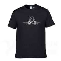 Wholesale Men s T Shirts Fashion Colors Mountain Biking MTB T Shirt Bicycles Logo Bike Heartbeat Funny Bicycle Cycling Gift T Shirt Men