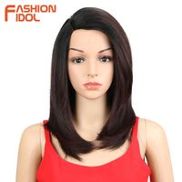 Wholesale FASHION IDOL Wigs For black Women inch Short Bob Hair Straight Synthetic Side Part Lace Wig Ombre Heat Resistant Cosplay Wig S0826