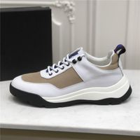 Wholesale Real leather uppers and lining Men s casual shoes Splicing breathable mesh surface wingtips sneakers Original non slip outsole Platform sneaker P Design