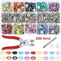 Wholesale Sewing Notions Tools Set Color Metal Buttons Hollow Solid Prong Press Studs Snap Fasteners Clip Pliers Tool DIY Clothes1