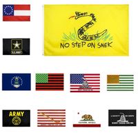 Wholesale USA Flags US Army Banner FlagsAirforce Marine Corp Navy Besty Ross Flag Dont Tread On Me Flags Thin xxx Line Flag ocean shippingZC311