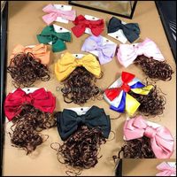Wholesale Hair Clips Barrettes Jewelry Korean Version Of Childrens Bow Hairpin Wig Headdress Princess Little Girl Curly Shape Baby Lovely Accessorie