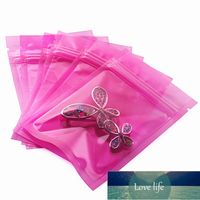 Wholesale 100pcs Rosy Pink Plastic Zip lock Packaging Bag Heat Sealing Trinkets Hairpin Hair Rope USB Logo Printing Resealable Pouches Factory price expert design Quality