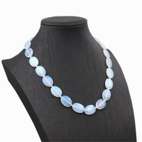 Wholesale Trendy Women Choker Necklace Sri Lanka Moonstone Oval x18mm Beads Jewelry Opal Crystal Stone Chain Oplite Necklaces quot A828 Chokers