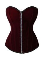 Wholesale Bustiers Corsets Sale Women Bustier Corset Sexy Body Shaping Vintage Zipper Overbust Purple Gothic Corselet Lace Up Tight Underwear Ladies