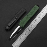 Wholesale 3 models Lightweight pocket quick open hunting automatic knife black blade zinc aluminum alloy army green handle outdoor EDC multi function knives