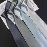Wholesale Neck Ties Pure gray tie men s professional formal dress dark light silver thick and thin twill Korean cm business leisure
