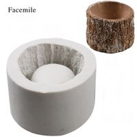 Wholesale Cake Tools D Tree Stump Cement Vase Succulents Flower Pot Silicone Mold Plant Mould Decorating Candle Craft Home Decoration