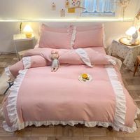 Wholesale Bedding Sets Girl Heart Yellow Duck Printing Winter Set Duvet Cover Bed Flat Sheet Pillowcase Bedroom Supplies Drop