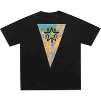 Wholesale Large retro washed T shirt men s and women s inverted triangle printing Y2K Street clothing high street rhude top brand