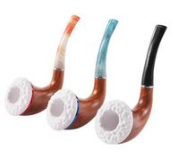 Wholesale Plastic Resin Cigarette Smoking Pipe With Color Mouthpiece Tobacco Herb Spoon Filter Hand Pipes Tips Shisha Tool Accessories Oil Rigs