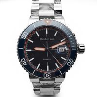Wholesale Montre De Luxe Mens Watches gray titanium Wristwatches Automatic movement Black face Metal strap Orange scale Hanbelson