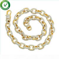 Wholesale Iced Out Chains Hip Hop Jewelry Luxury Designer Gold Necklace Men Bling Cuban Link Chain Pandora Style Charms Fashion Wedding Accessories