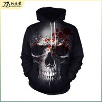Wholesale Men s Hoodies Sweatshirts bt selling Halloween D printed skull hooded baseball uniform couple s sweater SFEQ